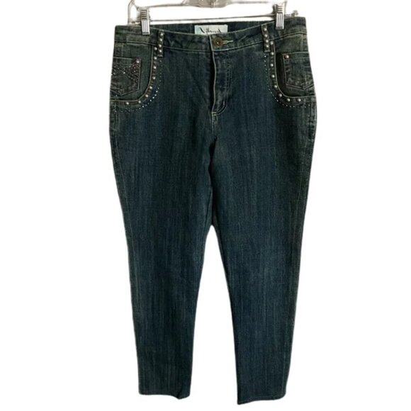 Villarreal Embellished Women's Blue Jeans Size 6 - Picture 1 of 10